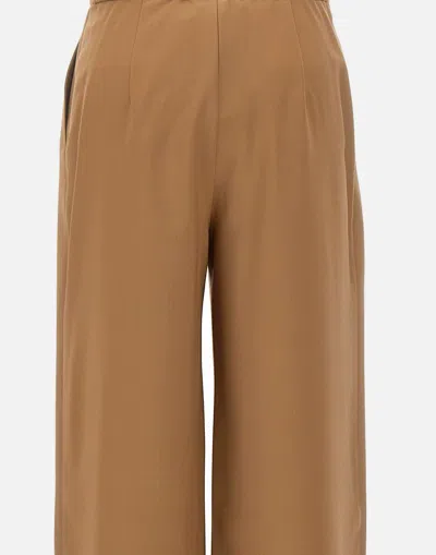 Max Mara Cashmere Drawstring Trousers In Brown