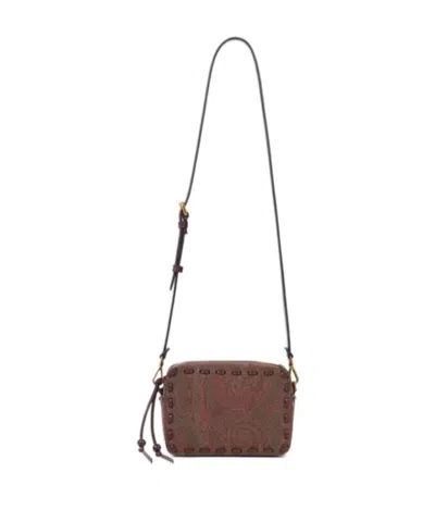 Etro Arnica Shoulder Bag 1984 Brown In Red
