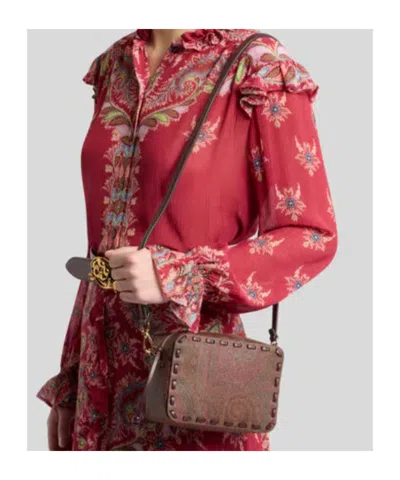 Etro Arnica Shoulder Bag 1984 Brown In Red
