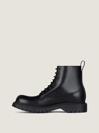 Givenchy Chunky Sole Leather Ankle Boots With Pull Tab In Black