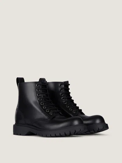 Givenchy Chunky Sole Leather Ankle Boots With Pull Tab In Black