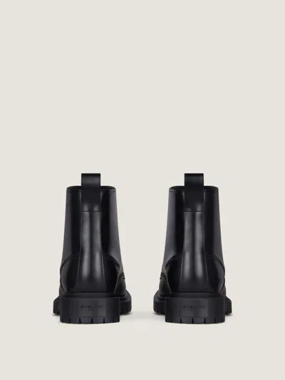 Givenchy Chunky Sole Leather Ankle Boots With Pull Tab In Black