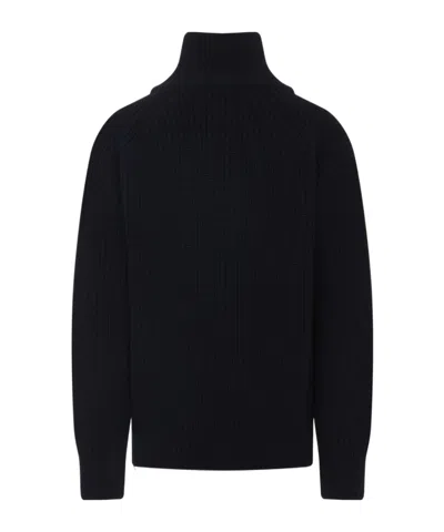 Dries Van Noten Black Wool Zip-up Cardigan In Black