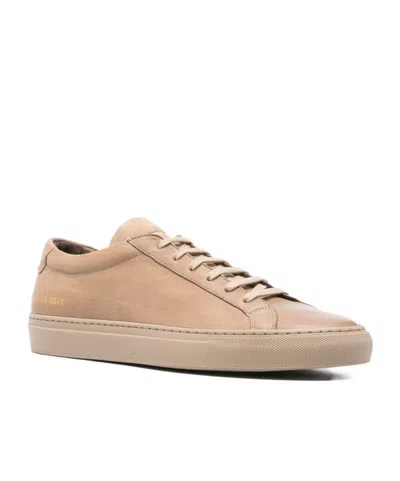 Common Projects Achilles Tonal Suede Leather Sneakers In Brown