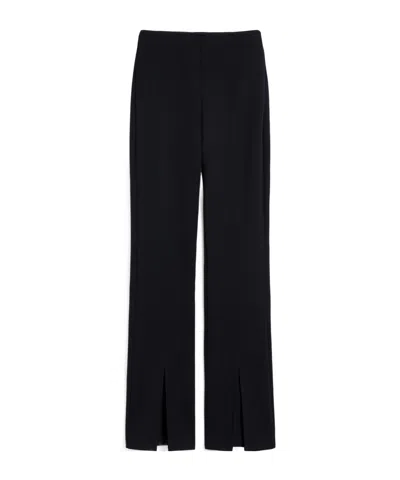 Max Mara Nebbia Slit-hem Straight-leg Wool Pants In Multi