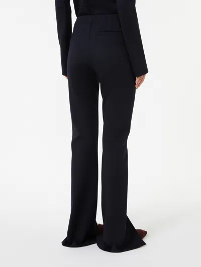 Max Mara Nebbia Slit-hem Straight-leg Wool Pants In Multi