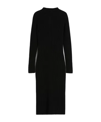 Max Mara Wool And Cashmere Slim-fit Dress In Black