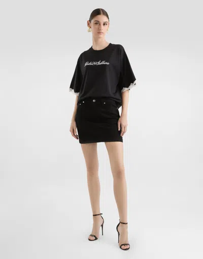 Dolce & Gabbana Jersey T-shirt With Embroidery In Black