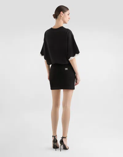 Dolce & Gabbana Jersey T-shirt With Embroidery In Black
