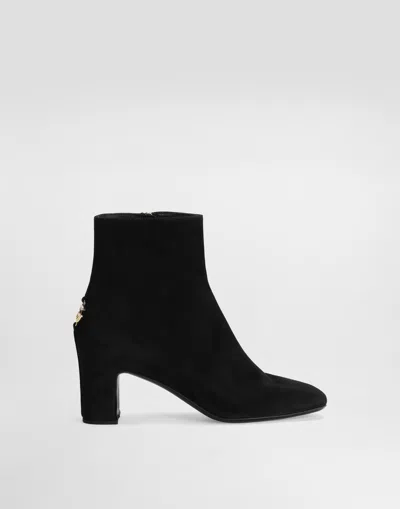 Dolce & Gabbana Suede Ankle Boot In Black