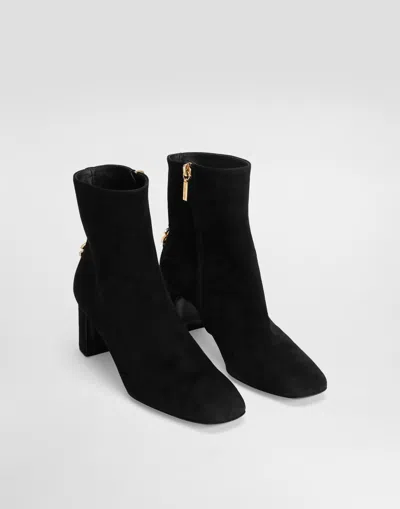 Dolce & Gabbana Suede Ankle Boot In Black