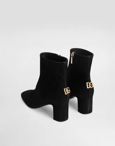 Dolce & Gabbana Suede Ankle Boot In Black