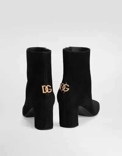 Dolce & Gabbana Suede Ankle Boot In Black