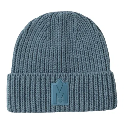 Mackage Jude Colorblock Wool Blend Rib Beanie In Black