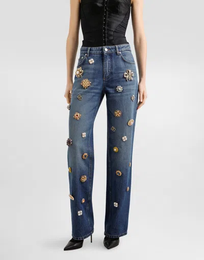 Dolce & Gabbana 5-pocket Denim Trousers In Blue