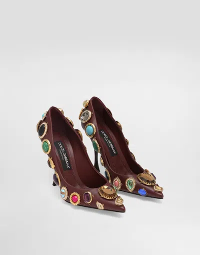 Dolce & Gabbana Pumps With Stone Embroidery In Multi