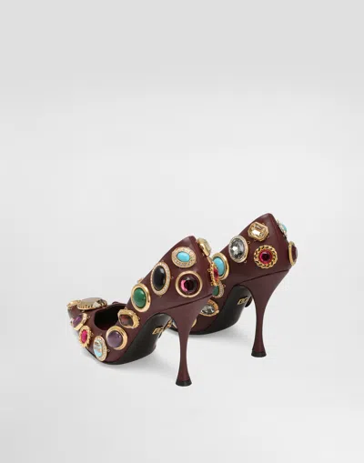 Dolce & Gabbana Pumps With Stone Embroidery In Multi