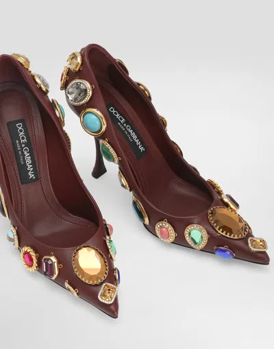 Dolce & Gabbana Pumps With Stone Embroidery In Multi