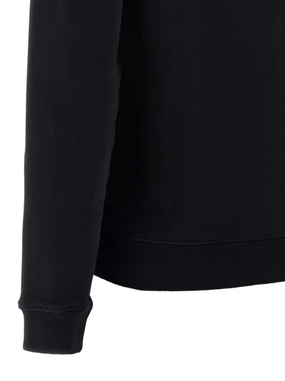 Maison Kitsuné Fox Embroidered Cotton Sweatshirt With Crew Neck In Black