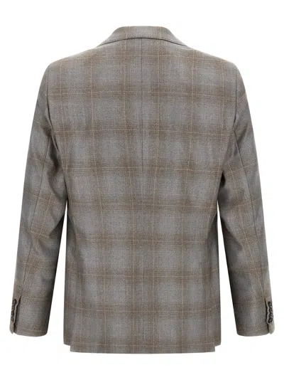 Pal Zileri Double-breasted Blazer Featuring Notch Lapel In Gray