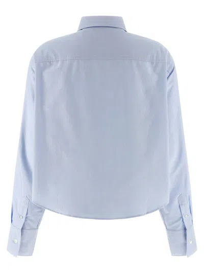 Ami Alexandre Mattiussi Blue Cotton Ami De Coeur Cropped Oversized Shirt Blue