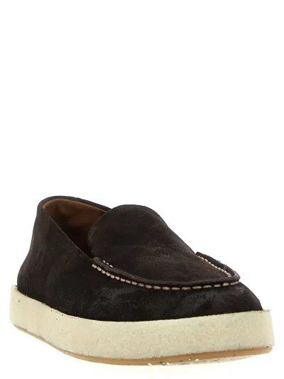 Marsèll Suede Loafers Rubber Sole In Brown