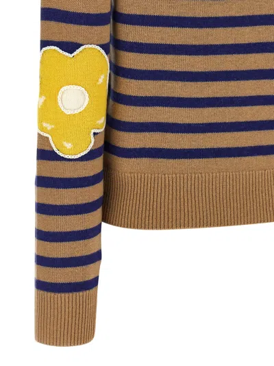 Marc Jacobs Maglione In Misto Lana Ricamata Donna In Brown