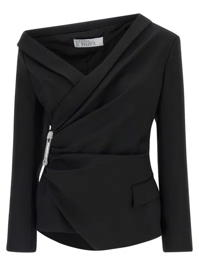Giuseppe Di Morabito Asymmetrical Jacket Featuring Brooch Detail In Black