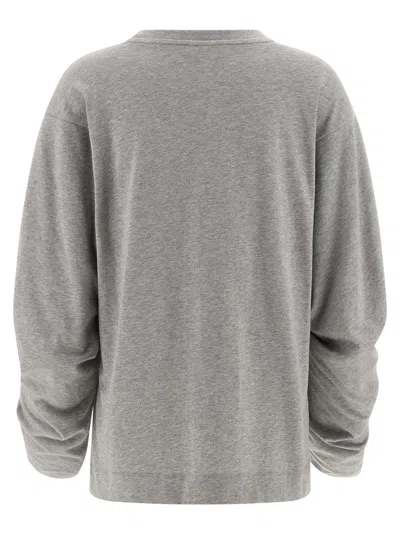 Dries Van Noten T-shirt With Pleated Sleeves Heynas In Gray