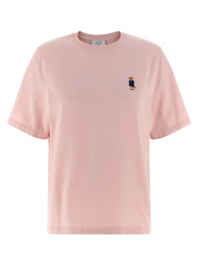 Maison Kitsuné Light Pink T-shirt With Logo Patch In Pink