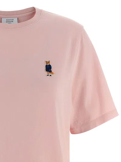 Maison Kitsuné Light Pink T-shirt With Logo Patch In Pink
