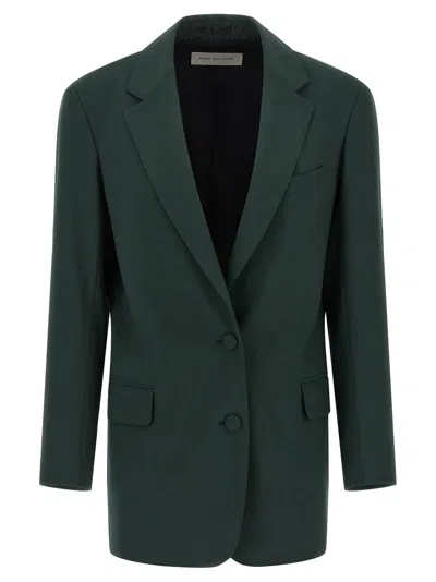 Dries Van Noten Single Breasted Blazer In Green