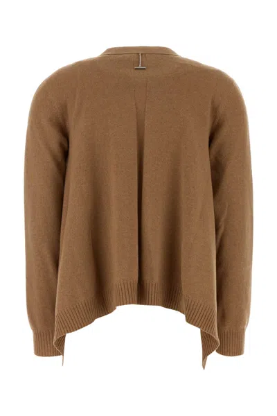Alexander Mcqueen Biscuit Cashmere Blend Oversize Cardigan In Brown