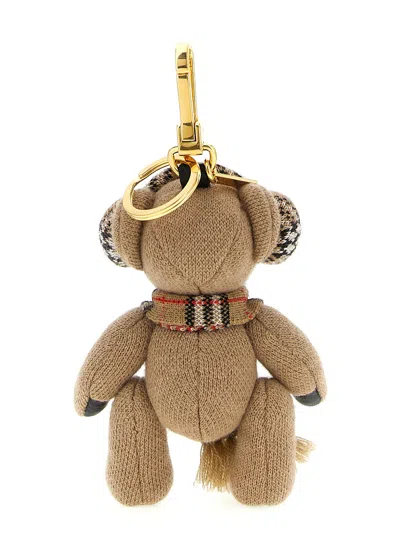 Burberry Checked Wool And Cashmere-blend And Gold-tone Bag Charm In Brown