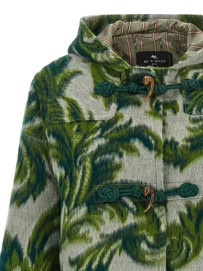 Etro Hooded Jacquard Wool-blend Jacket In Multi
