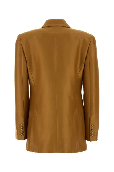 Zimmermann Caramel Wool Blend Hypnotic Blazer In Brown