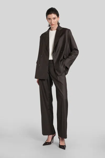 Loulou Studio Donau Lds Blazer In Brown Wool In Brown