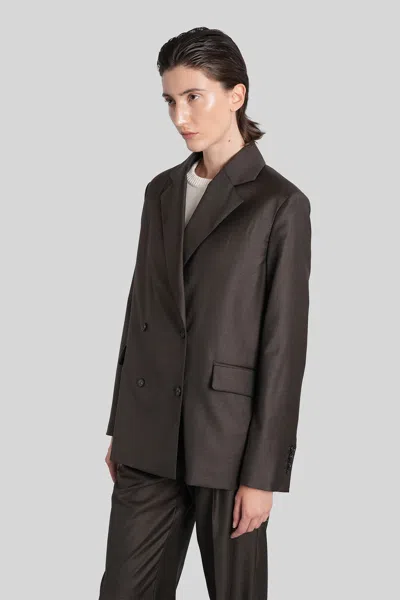 Loulou Studio Donau Lds Blazer In Brown Wool In Brown