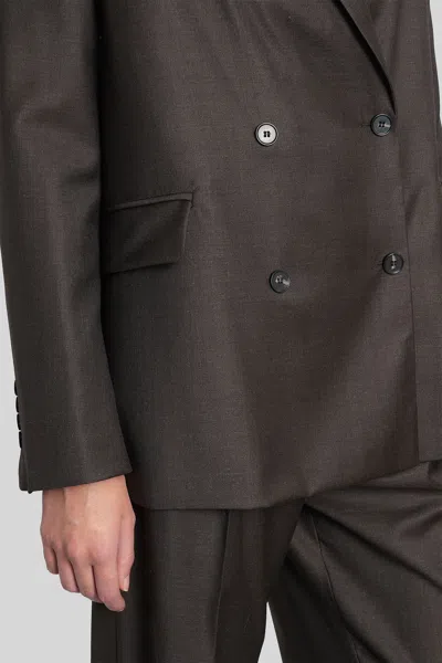 Loulou Studio Donau Lds Blazer In Brown Wool In Brown