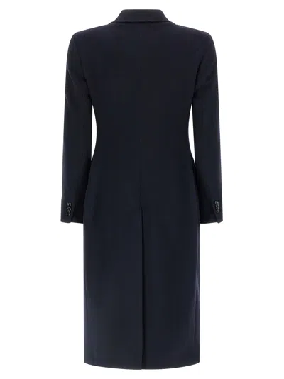 Tagliatore Double-breasted Coat Notched Lapels In Blue