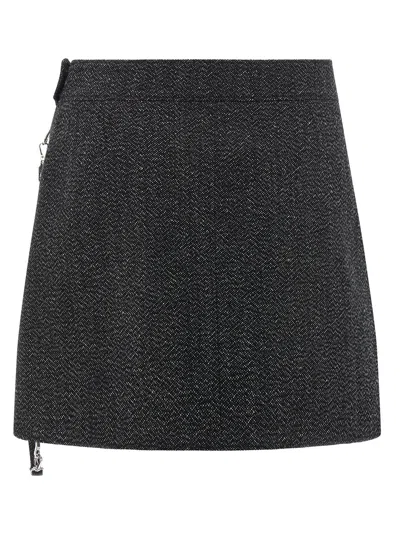 Courrèges Courreges Women 'zipped Caviar Mini' Skirt In Black