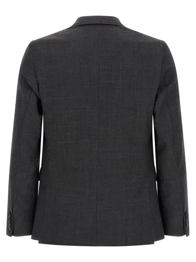 Pal Zileri Single-breasted Suit Jacket Featuring Flap Pockets In Gray