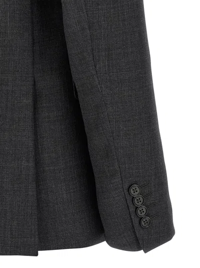 Pal Zileri Single-breasted Suit Jacket Featuring Flap Pockets In Gray