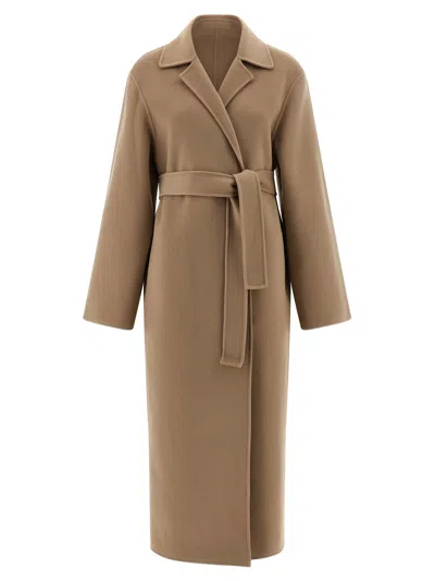 Alberta Ferretti Alberta Ferreti Coat In Double-face Wool In Brown