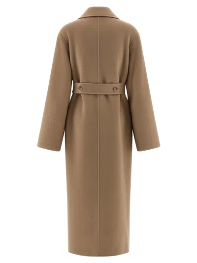 Alberta Ferretti Alberta Ferreti Coat In Double-face Wool In Brown
