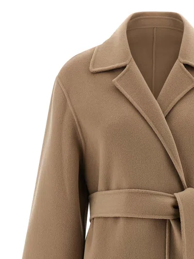 Alberta Ferretti Alberta Ferreti Coat In Double-face Wool In Brown