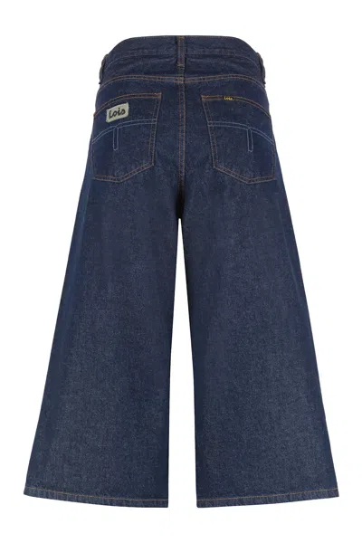 Lois Pipe Cropped Jeans In Blue