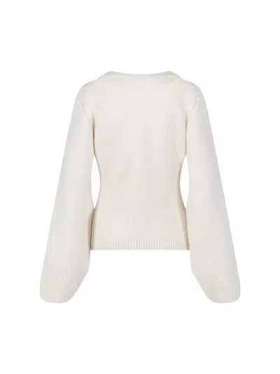 Khaite Scarlet Cashmere Cardigan In White
