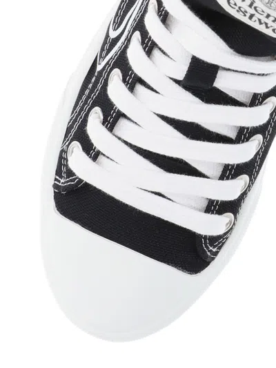 Vivienne Westwood High-top Sneakers With Graphic Emblem And Textured Sole In Black