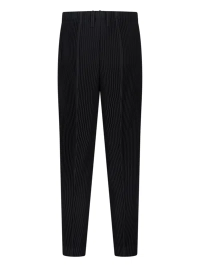 Issey Miyake Ns Coke Gray Compleat Pleated Knitted Trousers In Black